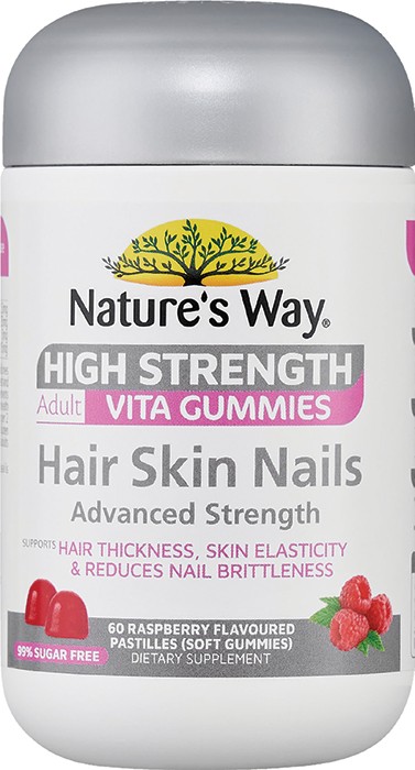 Nature’s Way High Strength Adult Vita Gummies Hair Skin Nails 60 Pack*