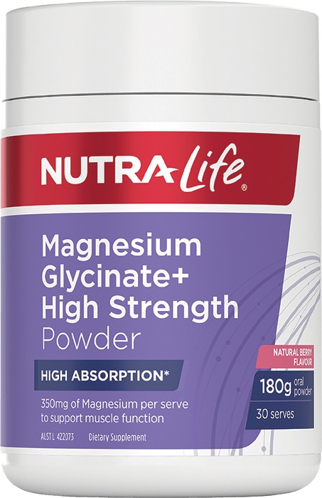 Nutra-Life Magnesium Glycinate+ High Strength Powder 180g*