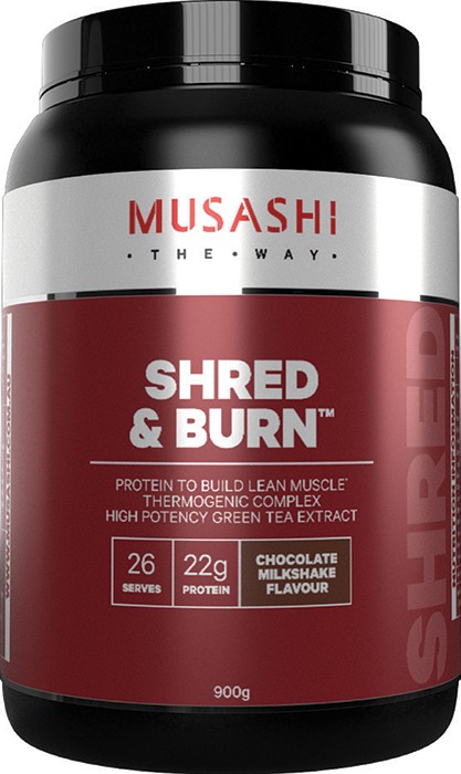 Musashi Shred and Burn Chocolate Milkshake Flavour 900g*