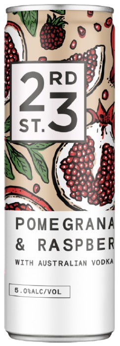 23rd Street Distillery Pomegranate and Raspberry Vodka Soda Can 300mL