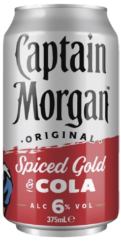 Captain Morgan Original Spiced Gold & Cola 6% Cans 375mL