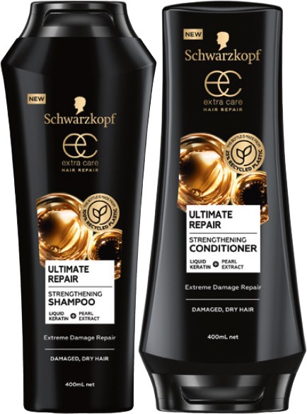 Schwarzkopf Extra Care Hair Repair Shampoo or Conditioner 400mL Selected Varieties