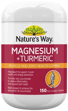 Nature's Way Magnesium + Turmeric Tablets 150 Pack