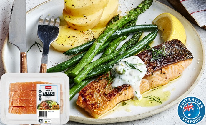 Coles Tasmanian Salmon Portions Skin On 4 Pack 460g