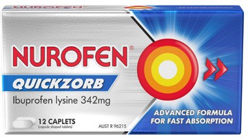 Nurofen QuickZorb Ibuprofen Caplets 12 Pack