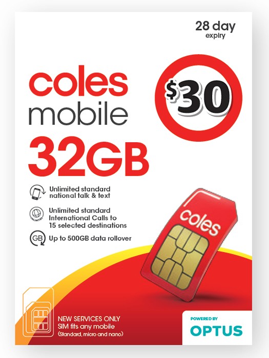Coles Mobile $30 Prepaid SIM