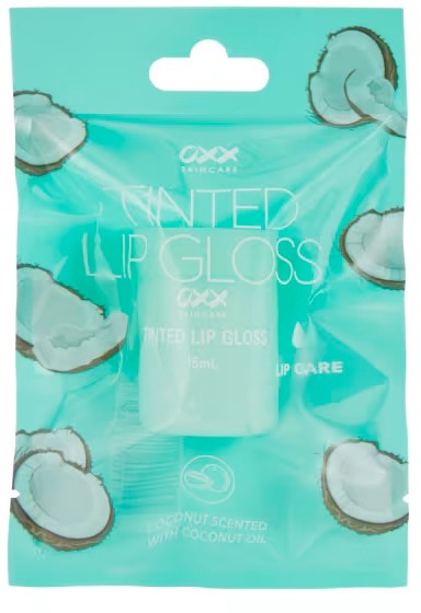OXX Skincare Tinted Lip Gloss 15ml - Coconut Oil with Coconut Scented