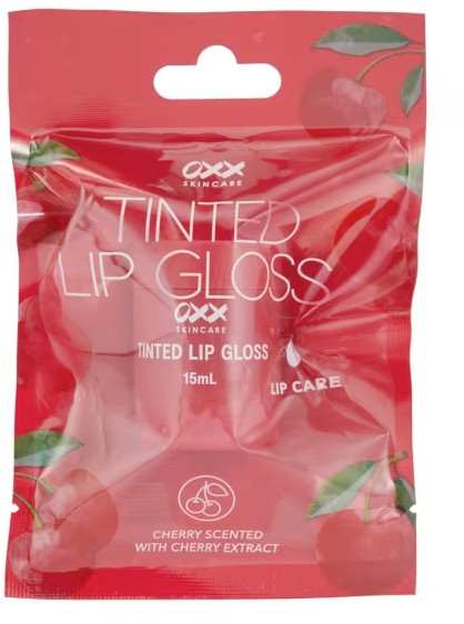 OXX Skincare Tinted Lip Gloss 15ml - Cherry Extract and Cherry Scented