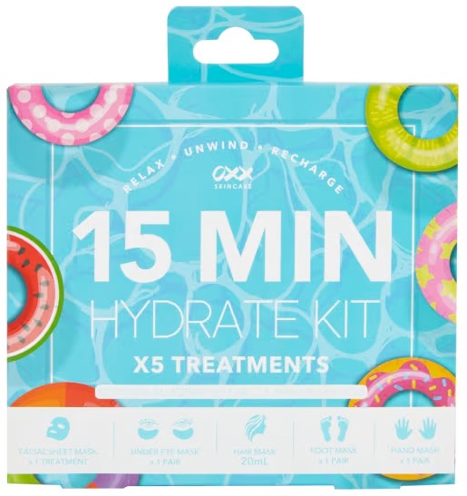 OXX Skincare 5 Pack 15 Min Hydrate Kit - Blueberry Extract and Hyaluronic Acid