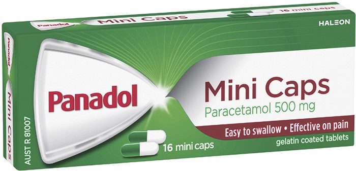 Panadol Mini Caps For Pain Relief Paracetamol 500mg 16 Pack*