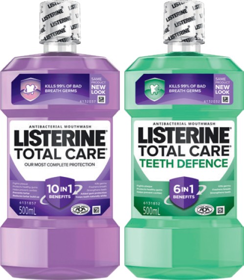 Listerine Total Care Mouthwash 500mL Selected Varieties