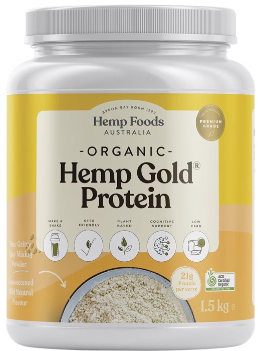 Hemp Foods Australia Organic Hemp Gold Protein Powder 1.5Kg