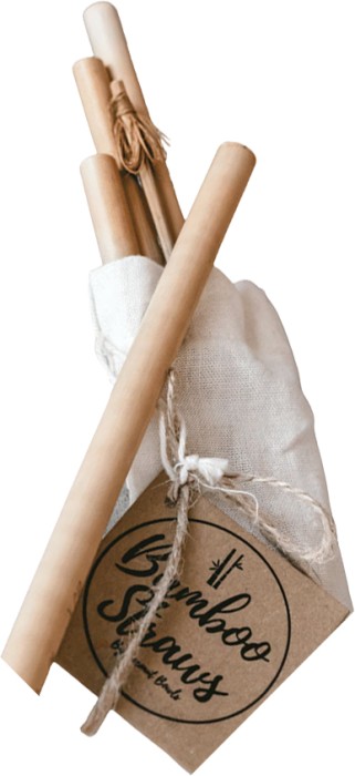 Coconut Bowls Bamboo Straws Set of 4