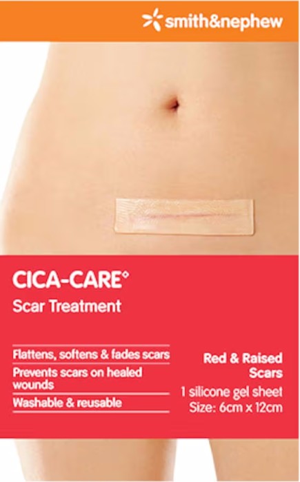 Cica-Care Scar Treatment Silicone Gel Sheet 12cm x 6cm Single by Smith & Nephew