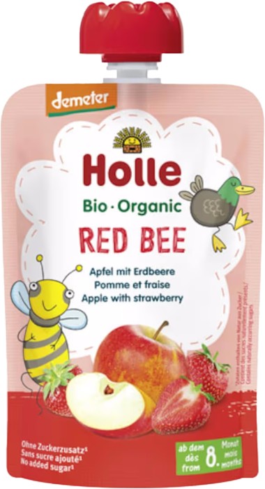 Holle Organic Pouch Red Bee Apple with Strawberry 100g