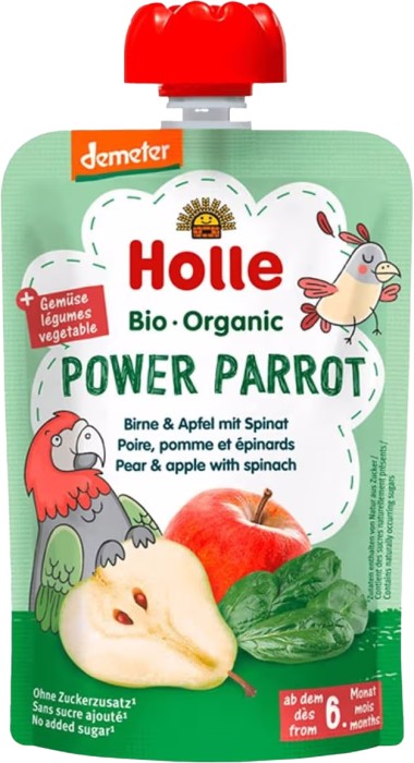 Holle Power Parrot - Pear & Apple with Spinach 90g