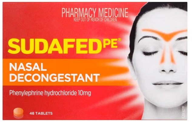 Sudafed PE Nasal Decongestant 48 Tablets