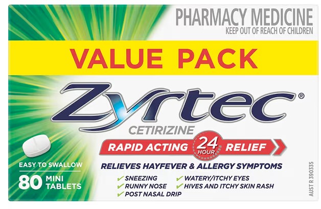 Zyrtec Allergy & Hayfever Relief Rapid Acting 80 Mini Tablets