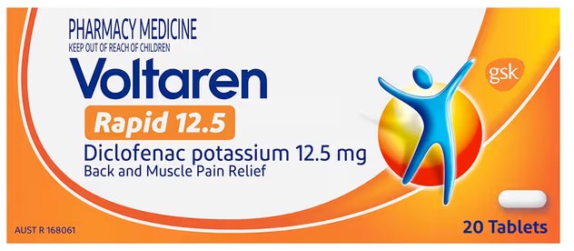 Voltaren Rapid 12.5mg Pain Relief 20 Tablets