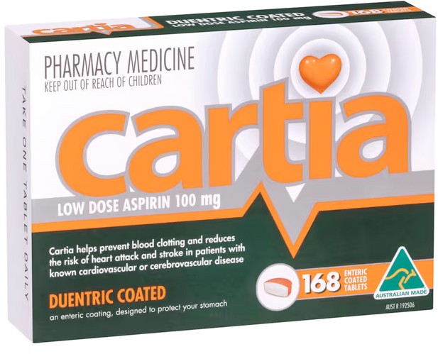 Cartia Low Dose Aspirin 168 Tablets