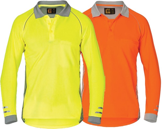 ELEVEN AEROCOOL Hi-Vis L/S Polo Shirt