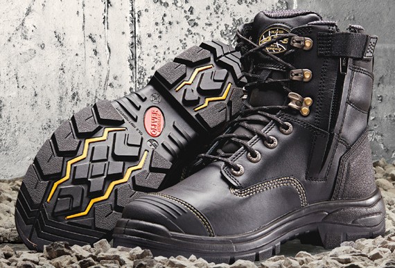 Oliver AT Black 150mm Zip Sided Safety Boots with TECtuff® Toe Bumper