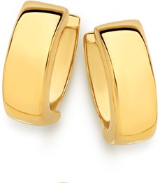 9ct Gold 10mm Polished Huggie Earrings