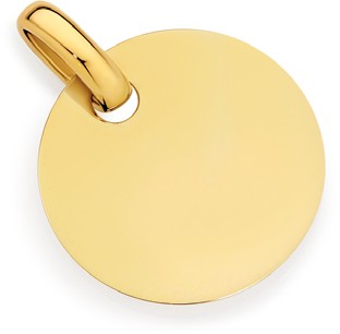 9ct Gold 20mm Round Engravable Disc Pendant