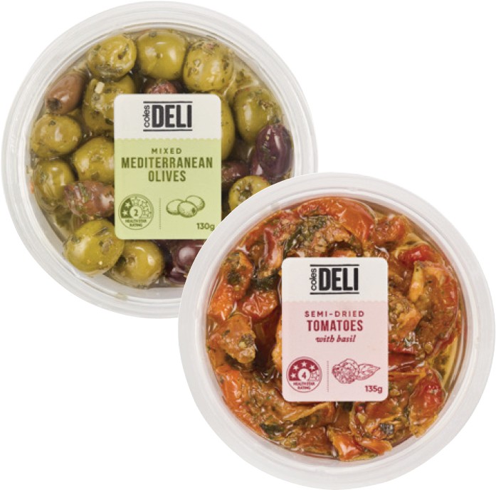 Selected Coles Pre-Packed Antipasto 110g-135g