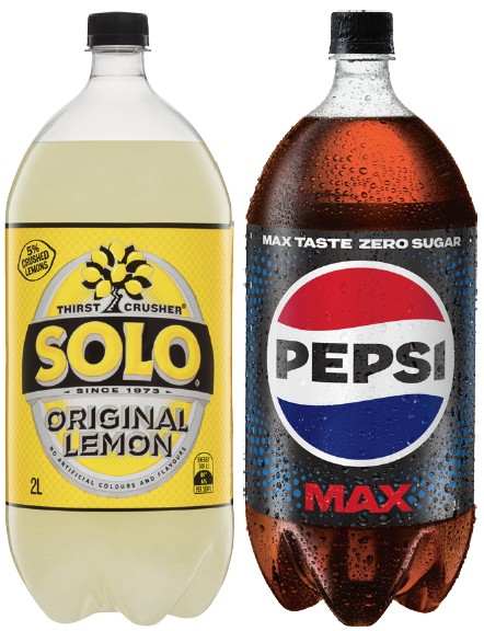 Solo, Sunkist, Schweppes Lemonade or Soda Water 2 Litre Selected Varieties