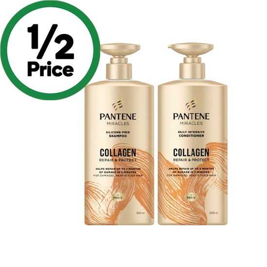 Pantene Miracles Shampoo 650ml or Conditioner 600ml or Pro-V Shampoo or Conditioner 900ml