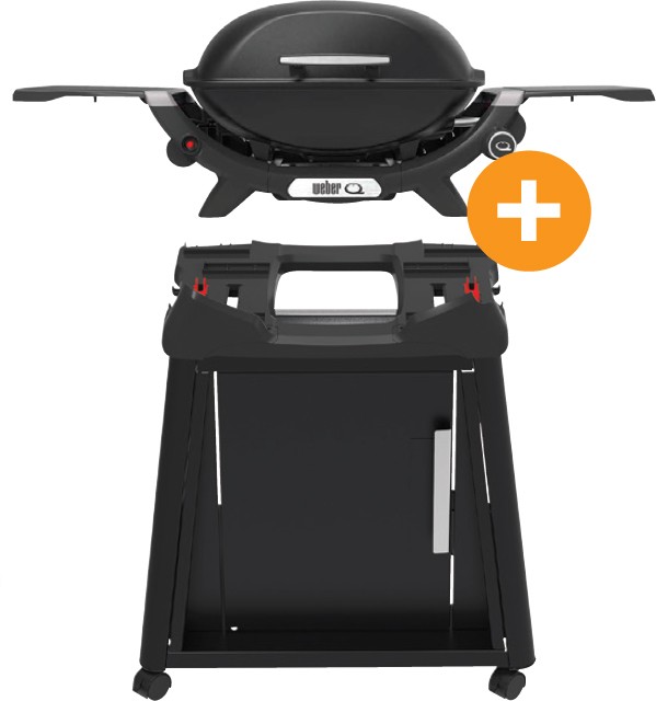 Weber Q2000N BbQ with Premium Cart Bundle