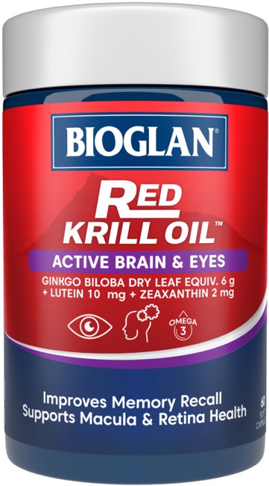 Bioglan Red Krill Oil Active Brain & Eyes 60 Capsules