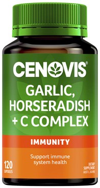 Cenovis Garlic, Horseradish + C Complex 120 Capsules