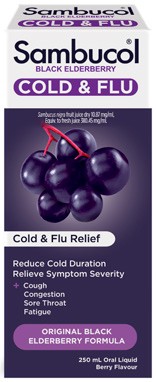 Sambucol Cold & Flu Relief Oral Liquid Berry Flavour 250mL