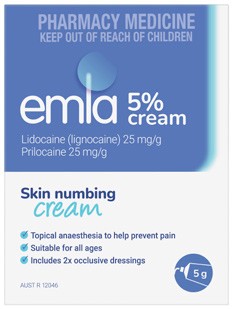 Emla Skin Numbing Cream 5% with 2 Dressings 5g