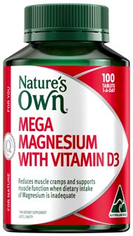 Nature’s Own Mega Magnesium with Vitamin D3 100 Tablets