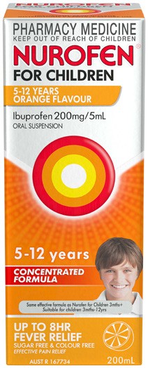 Nurofen For Children 5-12 Years Orange Flavour 200mL