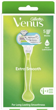 Gillette Venus Extra Smooth Razor Handle + 2 Cartridges