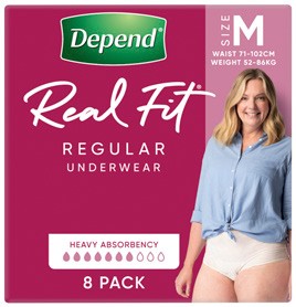 Depend Real Fit Underwear Female Medium 8 Pack