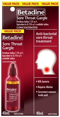 Betadine Concentrated Sore Throat Gargle Value Pack 40mL