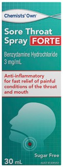Chemists’ Own Sore Throat Spray Forte 30mL