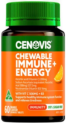 Cenovis Chewable Immune + Energy Orange Flavour 60 Tablets