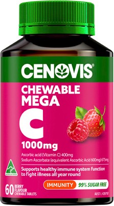 Cenovis Chewable Mega C 1000mg Berry Flavour 60 Tablets