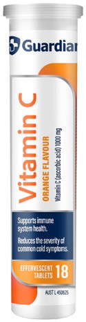 Guardian Vitamin C Orange Flavour 18 Effervescent Tablets