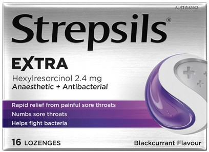 Strepsils Extra Blackcurrant Flavour 16 Lozenges