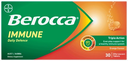 Berocca Immune Daily Defence Orange Flavour 30 Effervescent Tablets