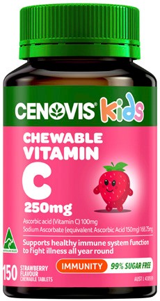 Cenovis Kids Chewable Vitamin C 250mg Strawberry Flavour 150 Tablets