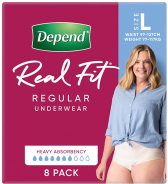 Depend Real Fit Women’s Underwear Large 8 Pack
