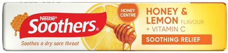 Soothers Honey & Lemon Sore Throat Lozenges + Vitamin C 10 Pack